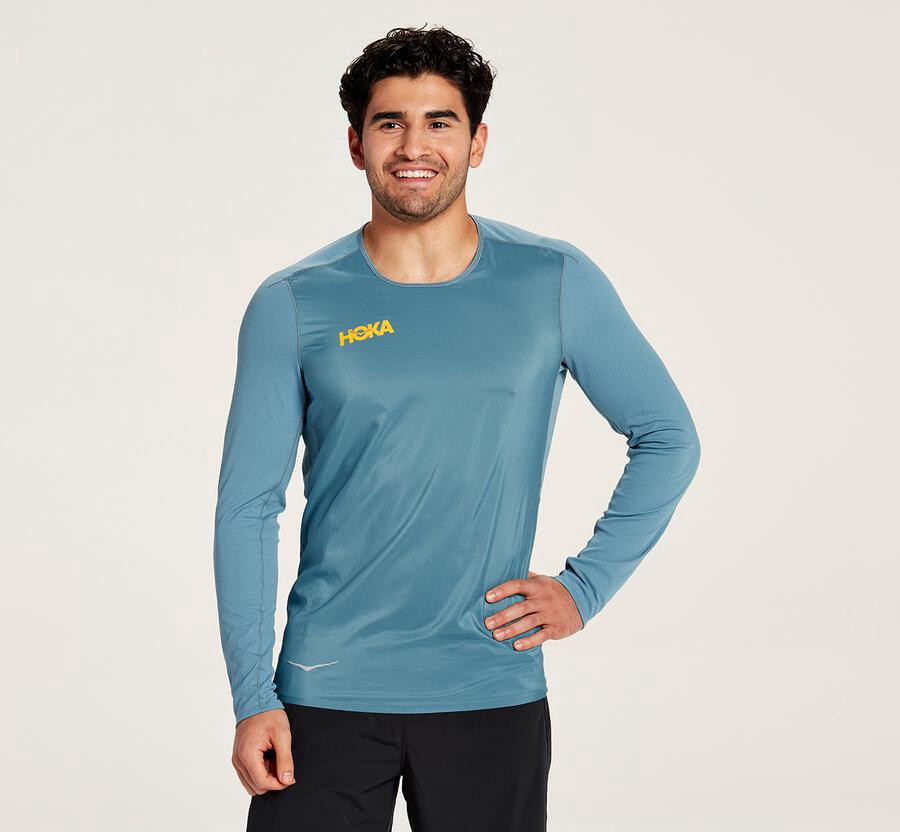 Top Hoka One One Hombre - Wind - Azules - REP190672